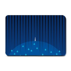 Rain Blue Sky Water Black Line Small Doormat  by Mariart