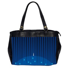 Rain Blue Sky Water Black Line Office Handbags (2 Sides)  by Mariart