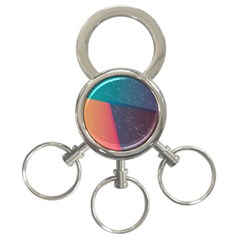 Modern Minimalist Abstract Colorful Vintage Adobe Illustrator Blue Red Orange Pink Purple Rainbow 3-ring Key Chains by Mariart