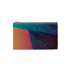 Modern Minimalist Abstract Colorful Vintage Adobe Illustrator Blue Red Orange Pink Purple Rainbow Cosmetic Bag (small) 