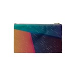 Modern Minimalist Abstract Colorful Vintage Adobe Illustrator Blue Red Orange Pink Purple Rainbow Cosmetic Bag (Small)  Back