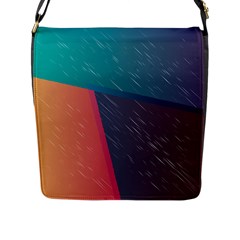 Modern Minimalist Abstract Colorful Vintage Adobe Illustrator Blue Red Orange Pink Purple Rainbow Flap Messenger Bag (l)  by Mariart