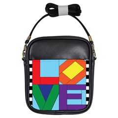 Rainbow Love Girls Sling Bags by Mariart