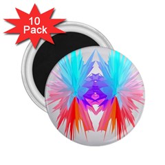 Poly Symmetry Spot Paint Rainbow 2 25  Magnets (10 Pack) 