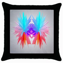 Poly Symmetry Spot Paint Rainbow Throw Pillow Case (black)