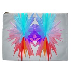 Poly Symmetry Spot Paint Rainbow Cosmetic Bag (xxl) 