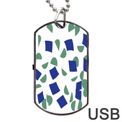 Scatter Geometric Brush Blue Gray Dog Tag Usb Flash (two Sides) by Mariart