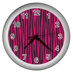 Pattern Wall Clocks (silver)  by Valentinaart