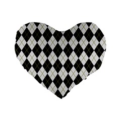 Plaid Pattern Standard 16  Premium Heart Shape Cushions by Valentinaart