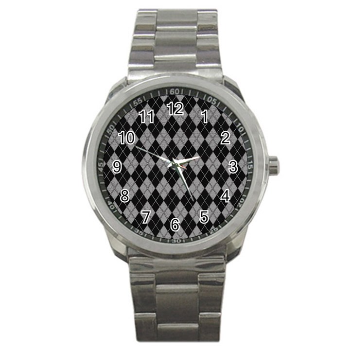 Plaid pattern Sport Metal Watch