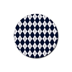 Plaid Pattern Rubber Coaster (round) 