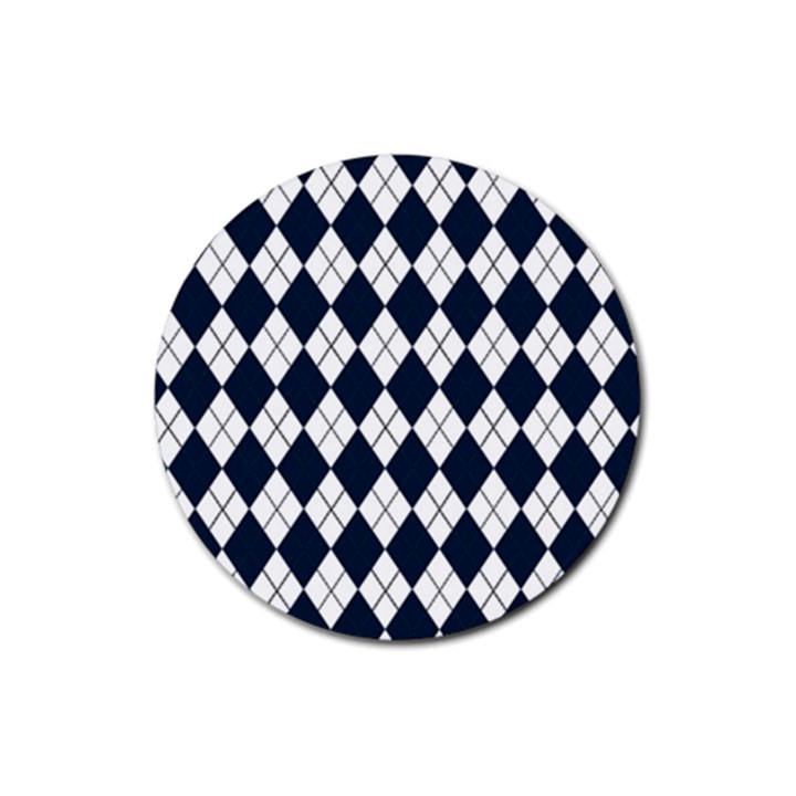 Plaid pattern Rubber Coaster (Round) 