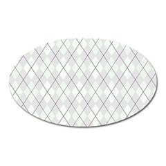 Plaid Pattern Oval Magnet by Valentinaart