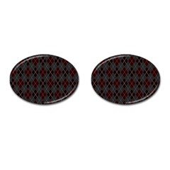 Plaid Pattern Cufflinks (oval)