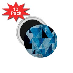 Plane And Solid Geometry Charming Plaid Triangle Blue Black 1 75  Magnets (10 Pack) 