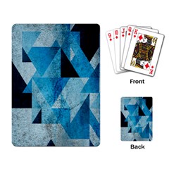 Plane And Solid Geometry Charming Plaid Triangle Blue Black Playing Card by Mariart