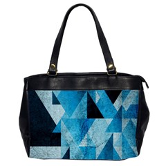 Plane And Solid Geometry Charming Plaid Triangle Blue Black Office Handbags (2 Sides)  by Mariart