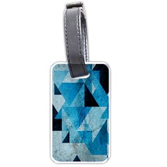 Plane And Solid Geometry Charming Plaid Triangle Blue Black Luggage Tags (one Side) 