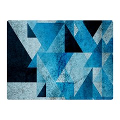 Plane And Solid Geometry Charming Plaid Triangle Blue Black Double Sided Flano Blanket (mini) 