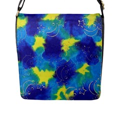 Mulberry Paper Gift Moon Star Flap Messenger Bag (l)  by Mariart