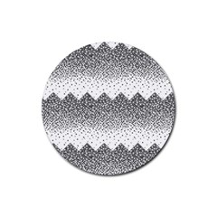 Original Plaid Chevron Wave Rubber Coaster (round)  by Mariart