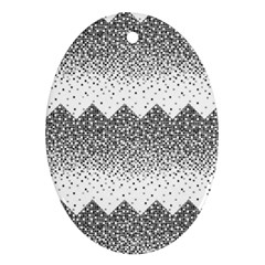 Original Plaid Chevron Wave Oval Ornament (Two Sides)