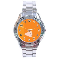 Screen Shot Circle Animations Orange White Line Color Stainless Steel Analogue Watch by Mariart