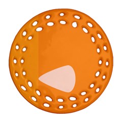 Screen Shot Circle Animations Orange White Line Color Ornament (round Filigree) by Mariart