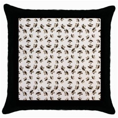 Autumn Leaves Motif Pattern Throw Pillow Case (black) by dflcprints