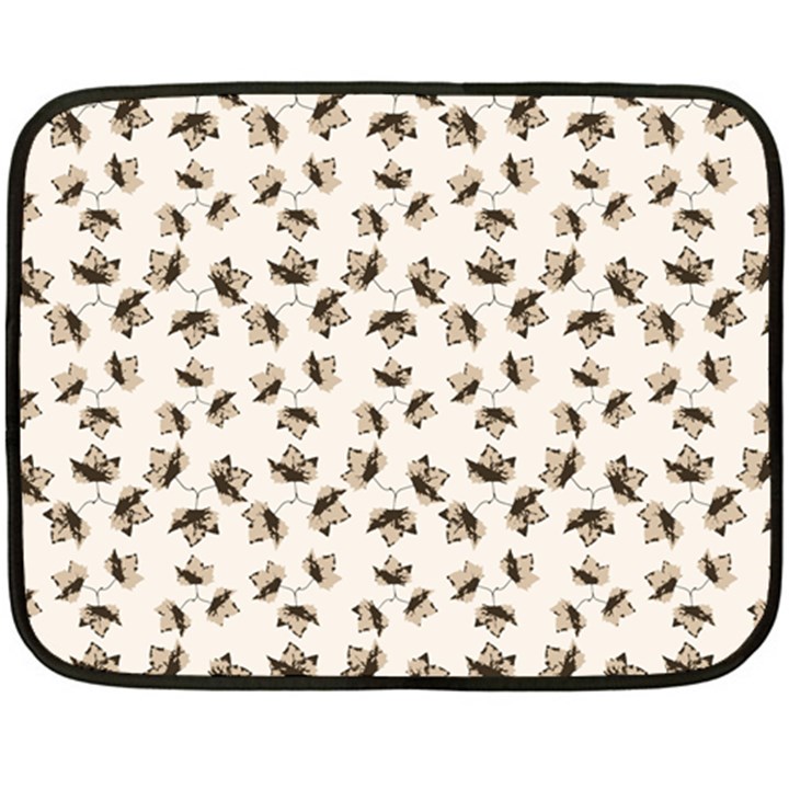 Autumn Leaves Motif Pattern Fleece Blanket (Mini)