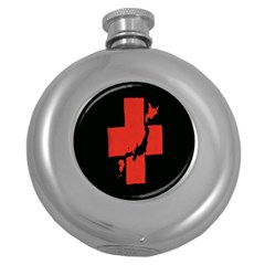 Sign Health Red Black Round Hip Flask (5 Oz)