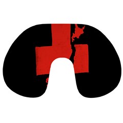 Sign Health Red Black Travel Neck Pillows by Mariart