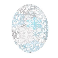 Sign Flower Floral Transparent Oval Filigree Ornament (two Sides) by Mariart