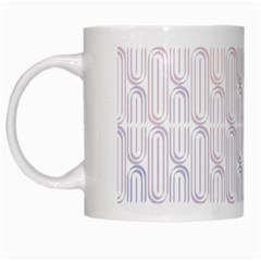 Seamless Horizontal Modern Stylish Repeating Geometric Shapes Rose Quartz White Mugs by Mariart