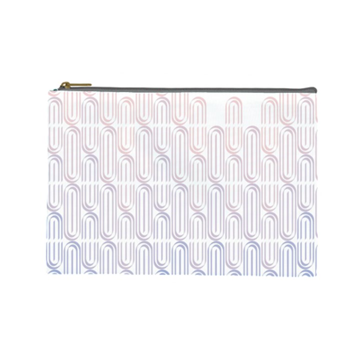 Seamless Horizontal Modern Stylish Repeating Geometric Shapes Rose Quartz Cosmetic Bag (Large) 