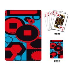 Stancilm Circle Round Plaid Triangle Red Blue Black Playing Card