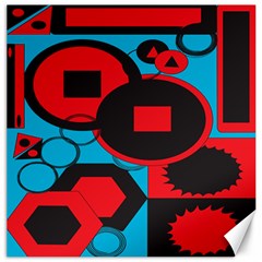 Stancilm Circle Round Plaid Triangle Red Blue Black Canvas 12  X 12  