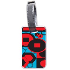 Stancilm Circle Round Plaid Triangle Red Blue Black Luggage Tags (one Side) 