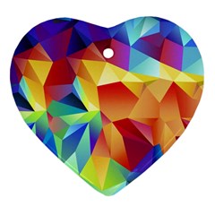 Triangles Space Rainbow Color Ornament (heart) by Mariart