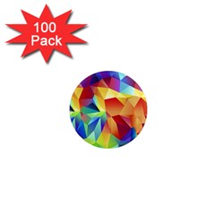 Triangles Space Rainbow Color 1  Mini Magnets (100 Pack)  by Mariart