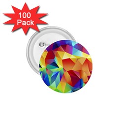 Triangles Space Rainbow Color 1 75  Buttons (100 Pack)  by Mariart