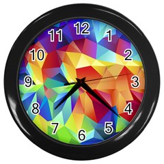 Triangles Space Rainbow Color Wall Clocks (black)