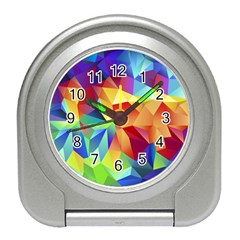 Triangles Space Rainbow Color Travel Alarm Clocks by Mariart