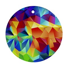 Triangles Space Rainbow Color Round Ornament (two Sides) by Mariart