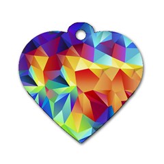 Triangles Space Rainbow Color Dog Tag Heart (two Sides) by Mariart