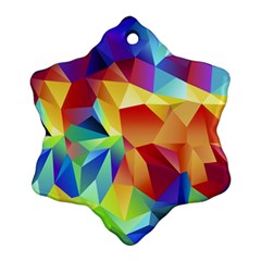 Triangles Space Rainbow Color Snowflake Ornament (two Sides)