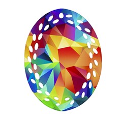Triangles Space Rainbow Color Ornament (oval Filigree)
