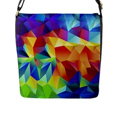 Triangles Space Rainbow Color Flap Messenger Bag (l) 