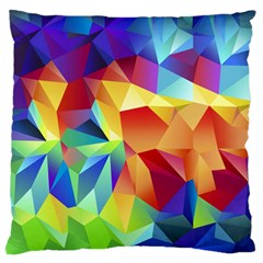 Triangles Space Rainbow Color Large Flano Cushion Case (two Sides) by Mariart