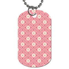 Sunflower Star White Pink Chevron Wave Polka Dog Tag (one Side) by Mariart